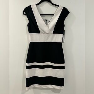 Marc Fisher Women's Dress, Black and White Form Fitting